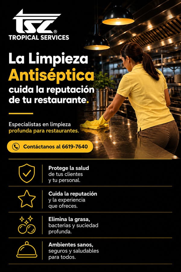 La limpieza antiseptica cuida la reputacion de tu restaurante
