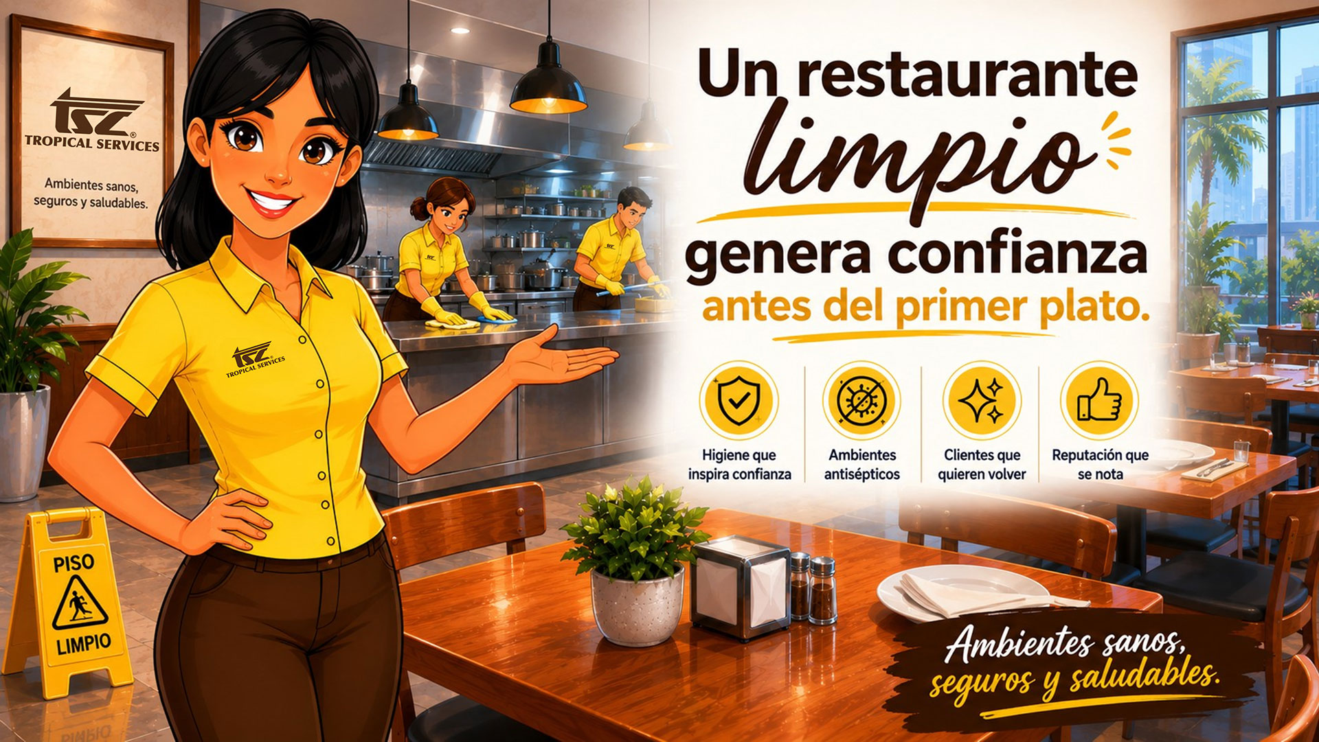 Un restaurante limpio genera confianza antes del primer plato