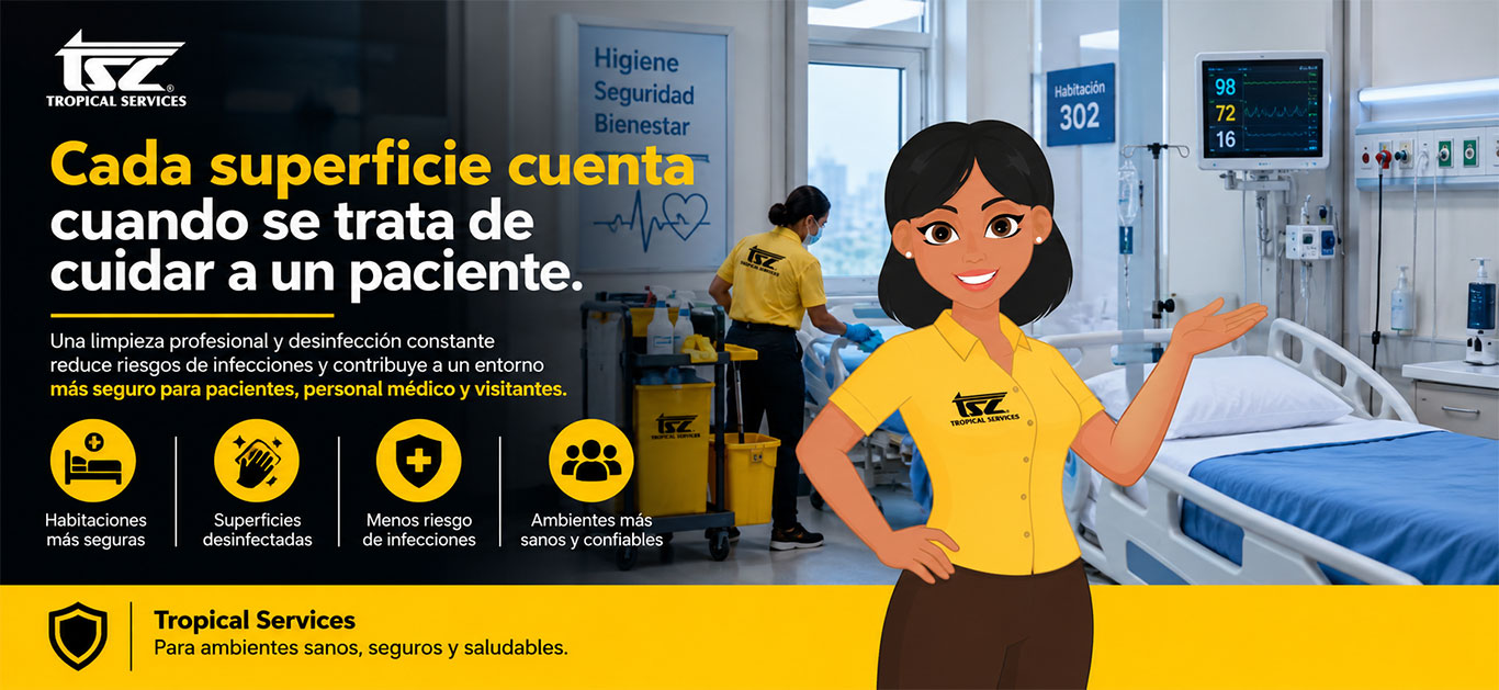 Tropical Services Cada superficie es prioridad cuando se trata de cuidar a un paciente