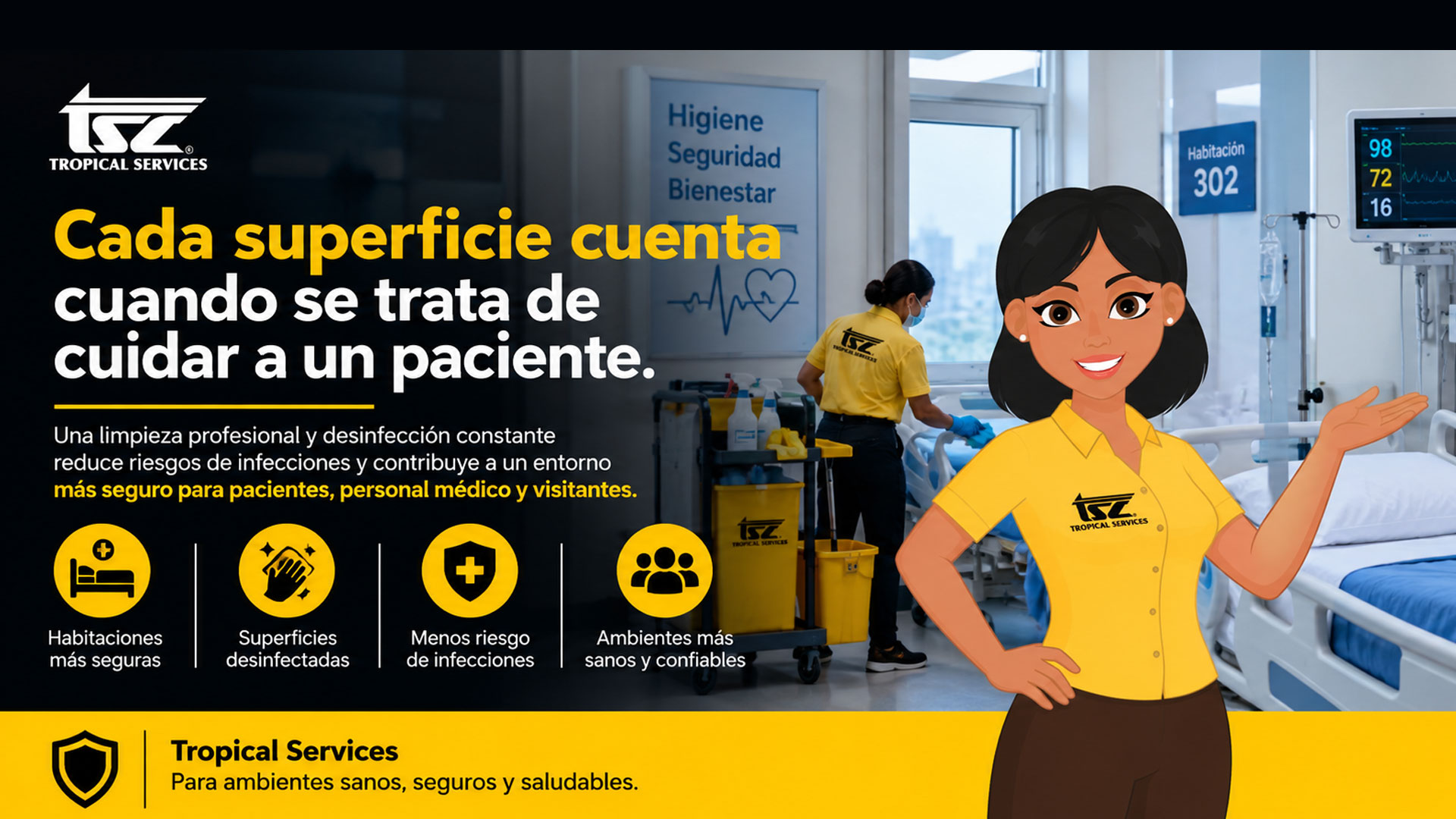 Cada superficie es prioridad cuando se trata de cuidar a un paciente