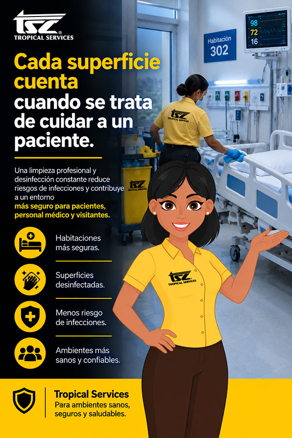 Tropical Services Cada superficie es prioridad cuando se trata de cuidar a un paciente